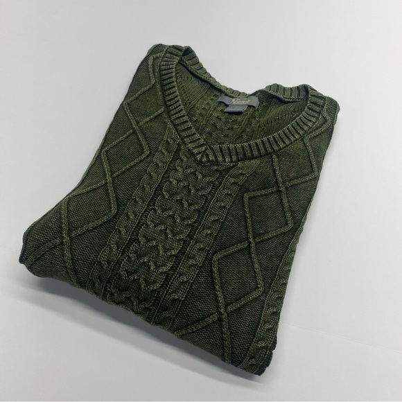 Natural Reflections Women’s Olive Grunge V-Neck Cable Knit Sweater Small GRUNGE - Picture 13 of 13